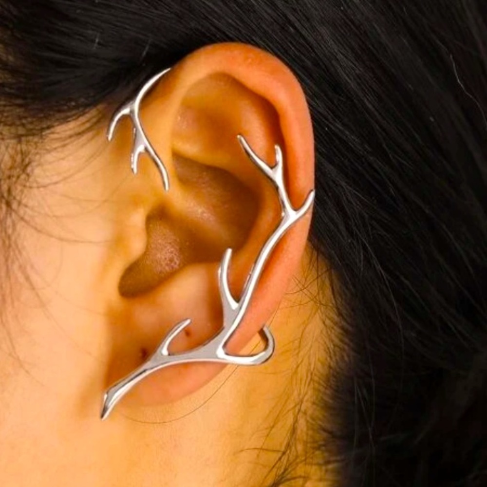 Silver Tree Branch Ear Cuff